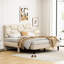 Grand lit beige - Structure, sans sommier, avec assemblage facile et plancher de nuit tranquille (beige) - Espace de rangement-510308558