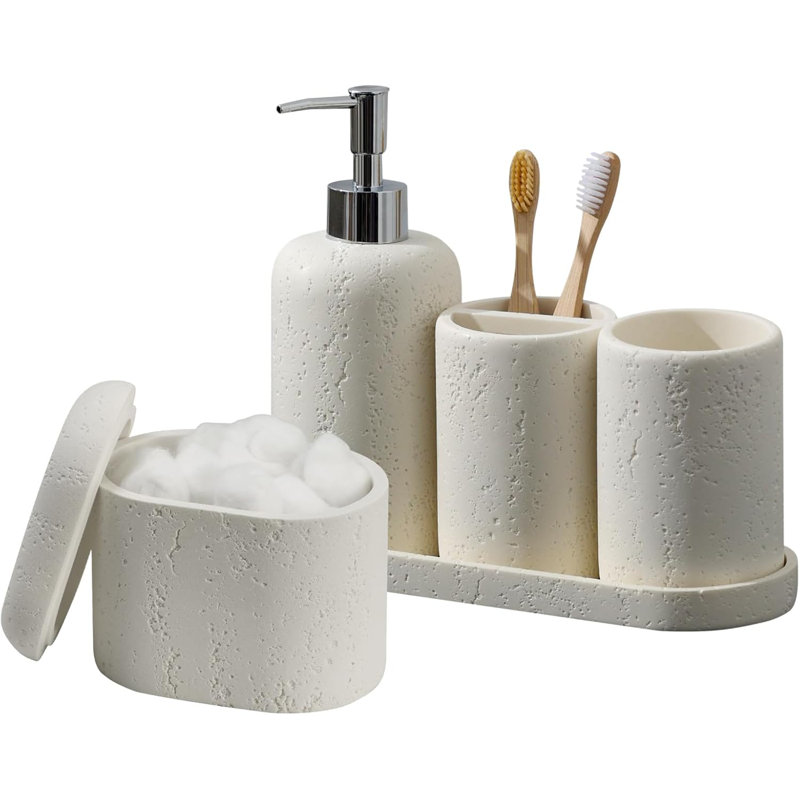 5PCS Modern Bathroom Accessory Set with Soap Dispenser