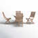 Fleur 4 - Person Wood Patio Dining Set with Round Table