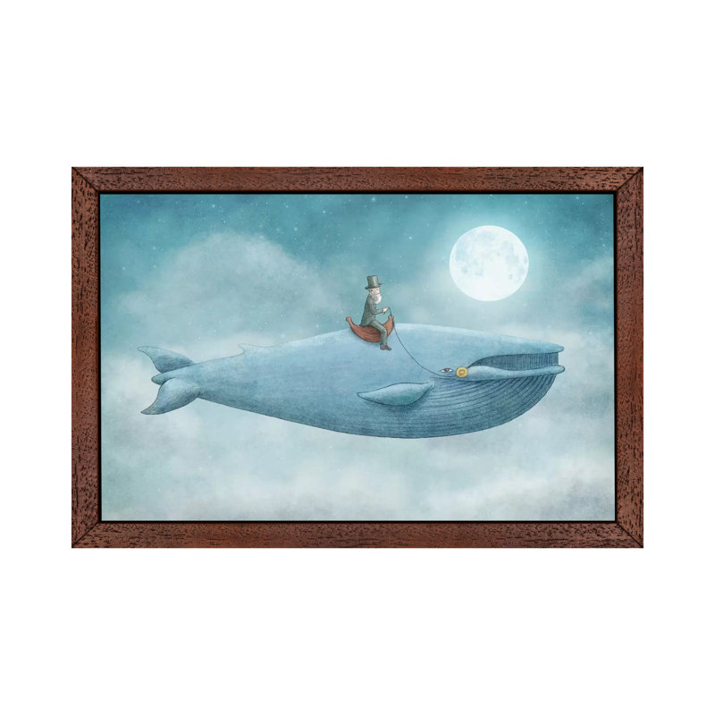 Whale Rider by Eric Fan - Print on Canvas, Brown Floater Framed Canvas, 66.04 cm H x 45.72 cm W