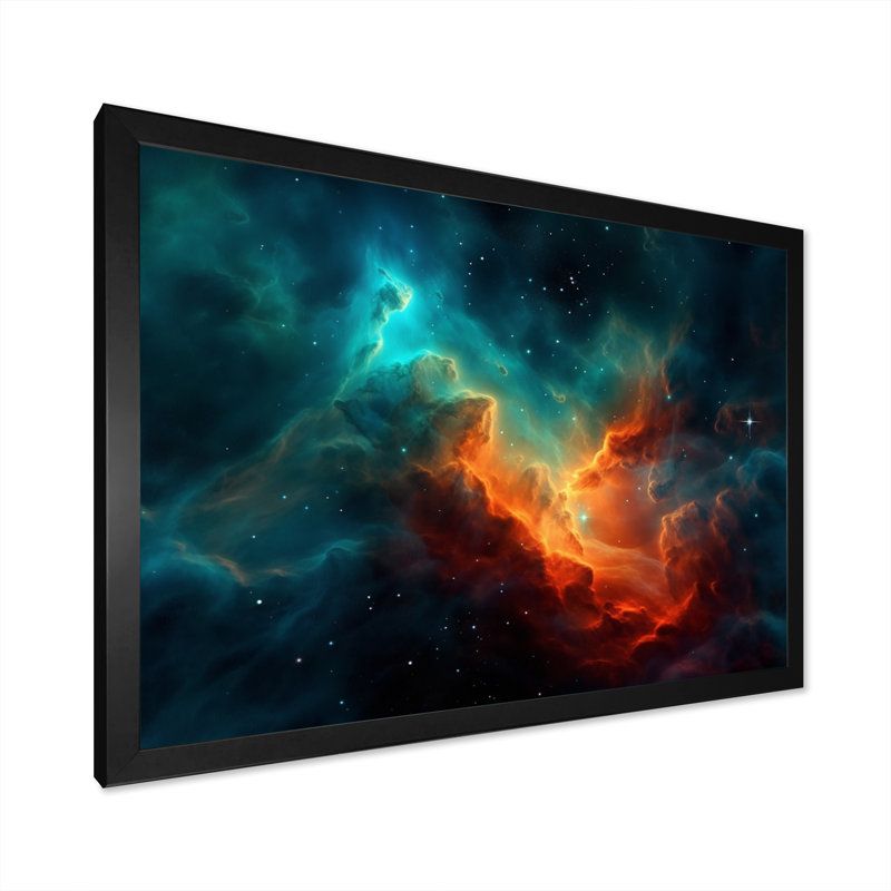 Revolution Space VI sur impression sur toile, Cadre d'angle fermé noir, H 12 po x l 20 po x P 1 po