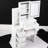 Amabella Left Bedside Cabinet Vanity Table In White, Led Mirror With 3 Colors & Adjustable Brightness, Cushioned Stool, For Compact Spaces, Small Size And Stool - Switch Brightness Control White , American-121535421