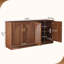 Buffet avec détails arqués inversés, buffet de luxe Mid-Century 63 po, noyer-1208474458-1208474400