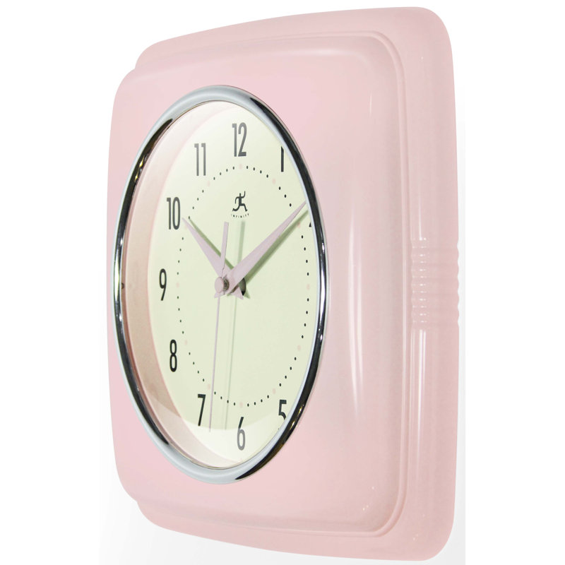 Horloge murale en plastique 9,25 pouces Orrwell, Rose cendrée