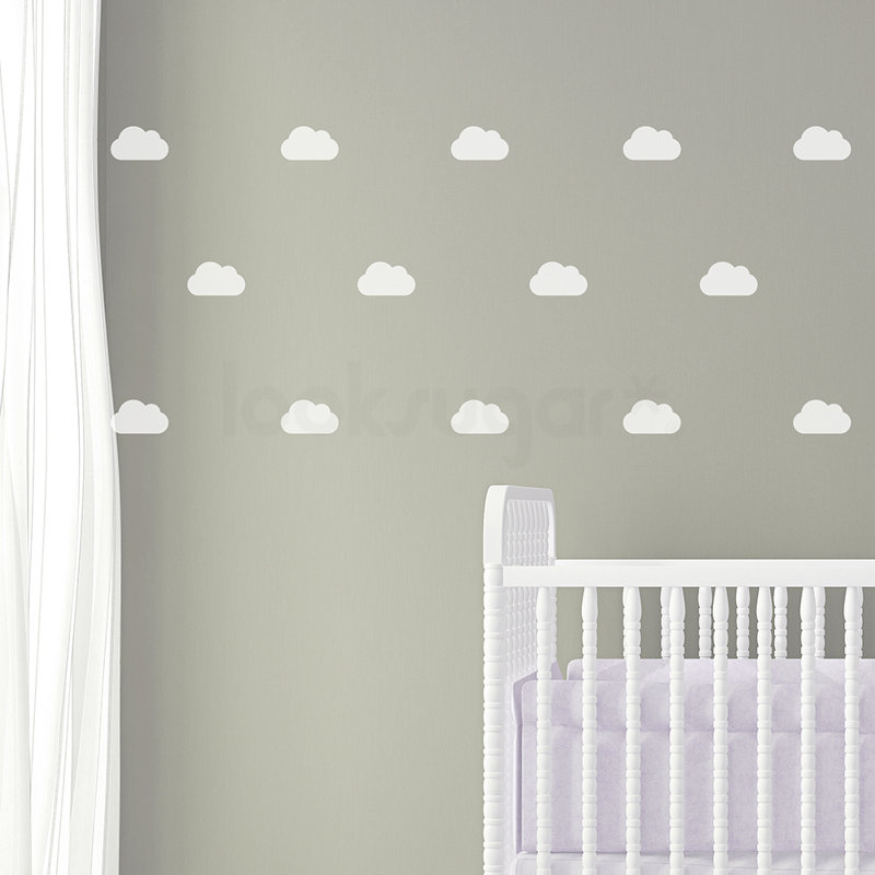 Abstract Non-Wall Damaging Wall Decal, White