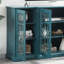 Armoire-buffet de 63 po en bleu sarcelle - 4 portes avec 6 tablettes réglables, meuble télé gracieux avec rangement pour grand meuble télé, portes, moderne