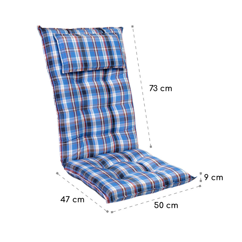 Blumfeldt Sylt Upholstered Chair Cushion, Blue/White