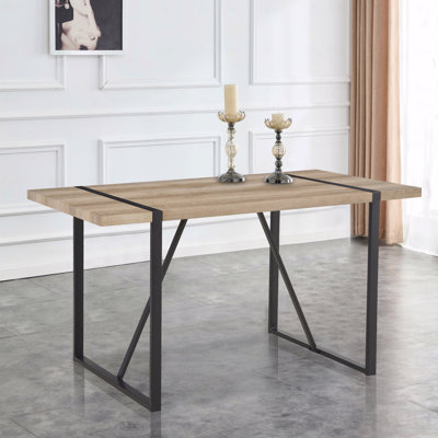 Table de salle à manger en bois rustique industrielle pour 4 à 6 personnes