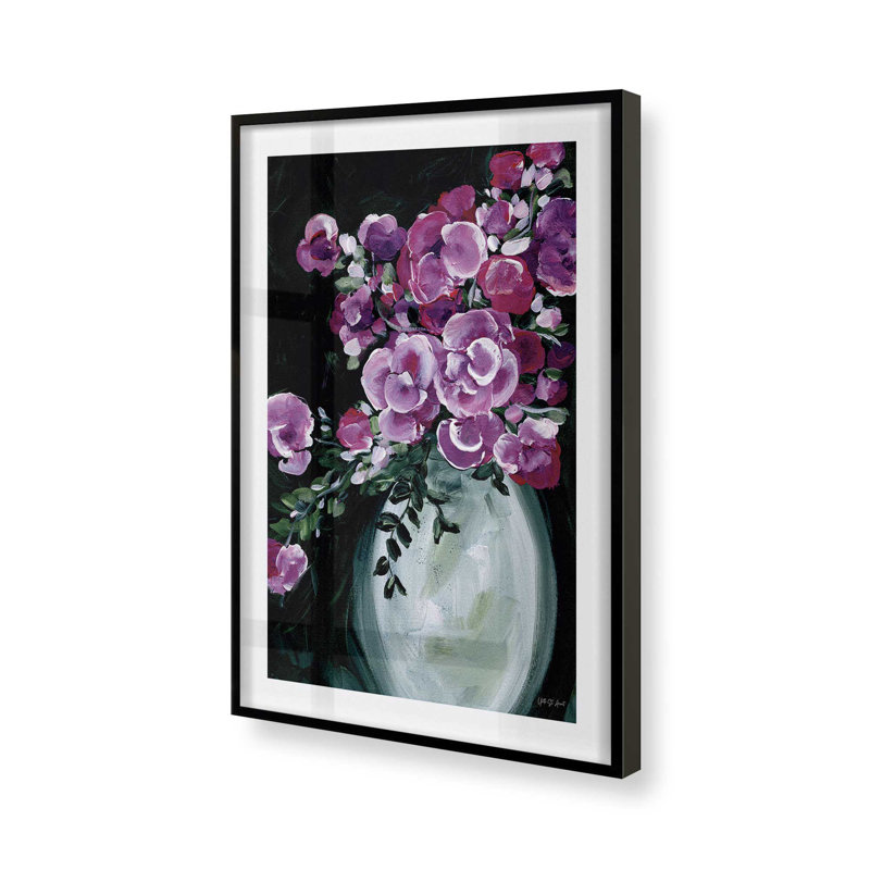 Evening Bouquet Elegance II Print, Black, 37" H x 25" W