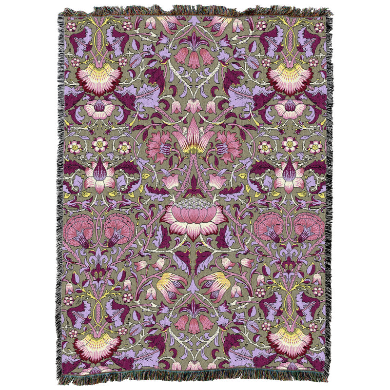 Pure Country Weavers William Morris Lodden Dianthus Blanket - Arts & Crafts - Gift Tapestry Throw Woven from Cotton - Made in The USA (72x54)