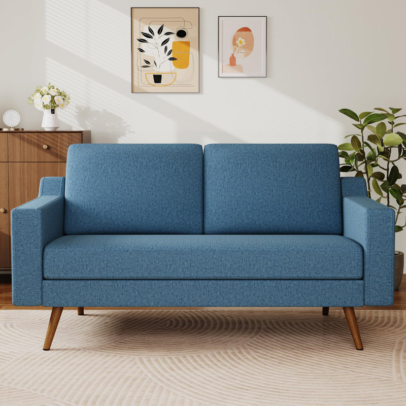 Canapé 65,5 po Mid-Century, Bleu