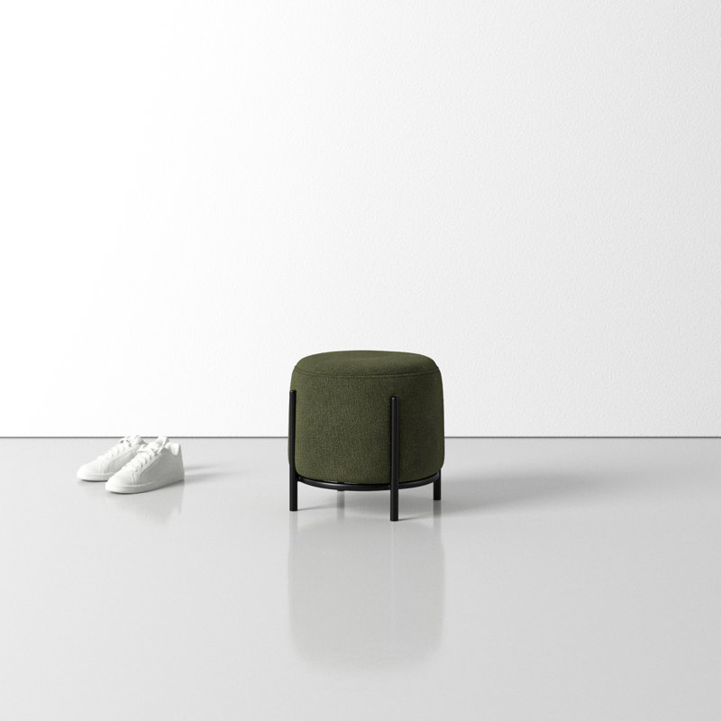 Formentera Powder-coated Iron Accent Stool, Green