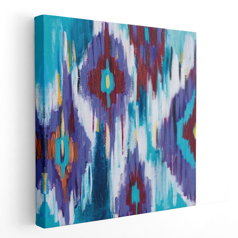 Ikat Jewel II - reproduction d'art sur toile, H 40 po x l 40 po