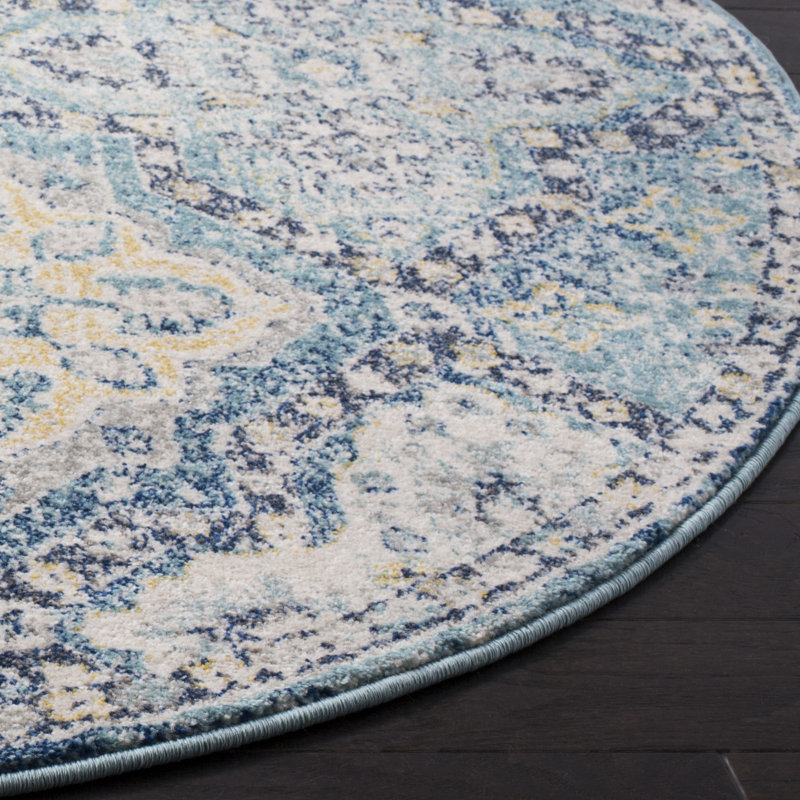 Osakis Performance Geometric Rug, Round 5'3"