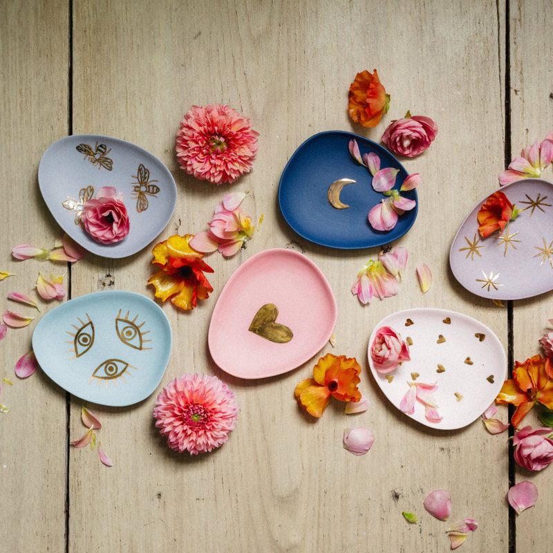 Mini heart porcelain ring dish