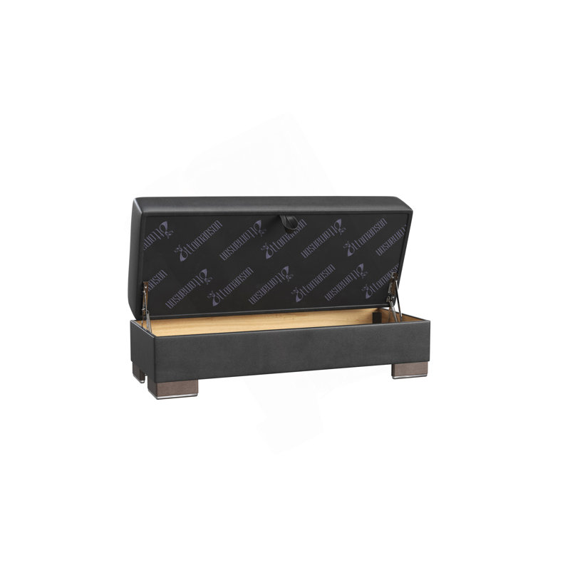 Collection avec repose-pieds rembourré avec rangement (un seul repose-pieds), Noir