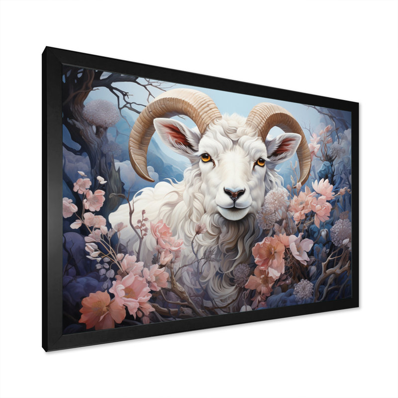 Blanc, mouton blanc, paysages de rêve éthérés, H 34 po x l 44 po x P 1,5 po, Cadre simple noir
