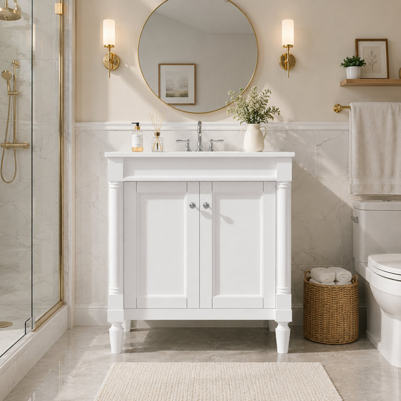 Meuble-lavabo 30 po, Blanc
