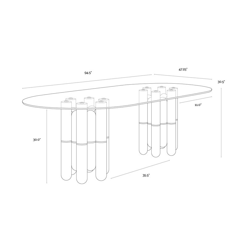 Oval Glass Dining Table
