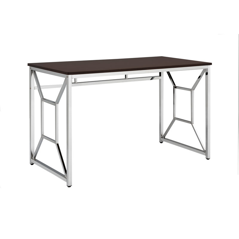 Bureau en MDF / chrome brun pour l'espace de travail et le bureau personnel | Idée de cadeau