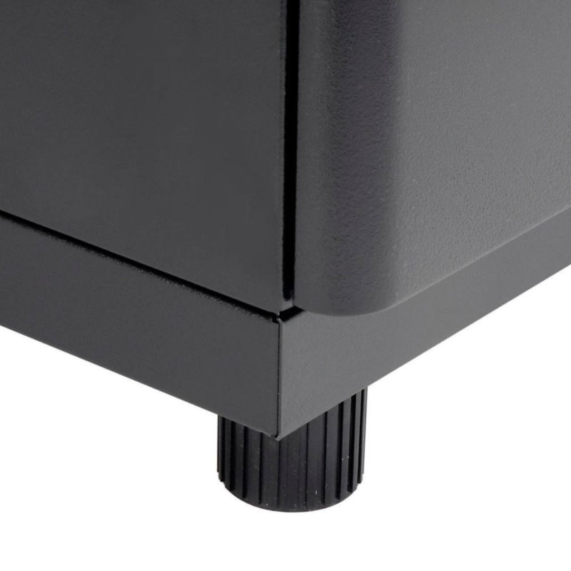 Black Steel 3-Drawer Lockable Pedestal File Cabinet