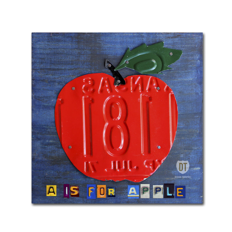 « pomme », art sur toile Valarie, H 14 po x l 14 po x P 2 po