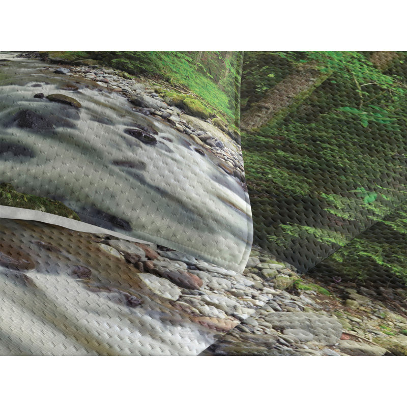 Forest Rustic Polyester Coverlet, King Bedspread + 2 Shams