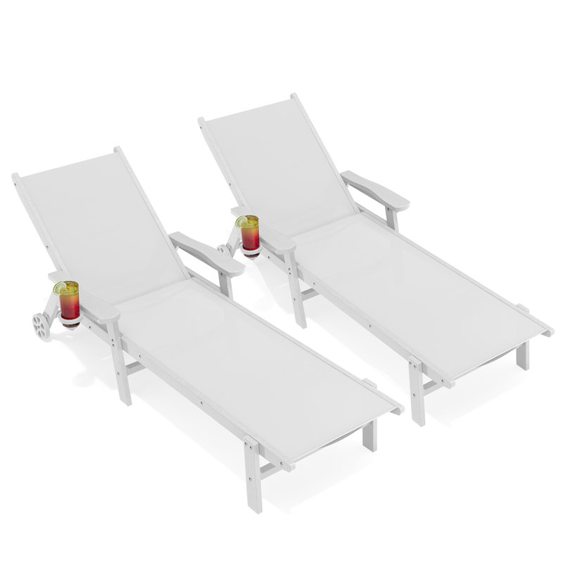 Chaise longue inclinable en PEHD, White, 2