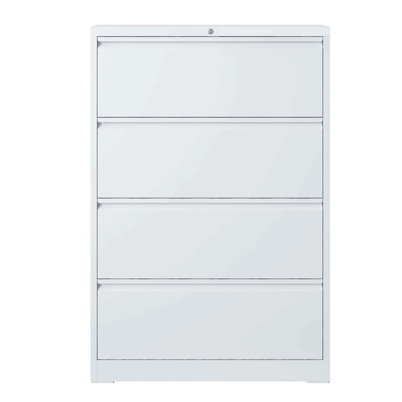 Lateral File Cabinet 4 Drawer, Filing Cabinet With Lock, Lockable File Cabinet For Home Office, Locking Metal File Cabinet For Legal/Letter/A4/F4 Size