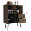 Armoire de bar Prunus, une armoire, deux tiroirs acajou / noir, armoire