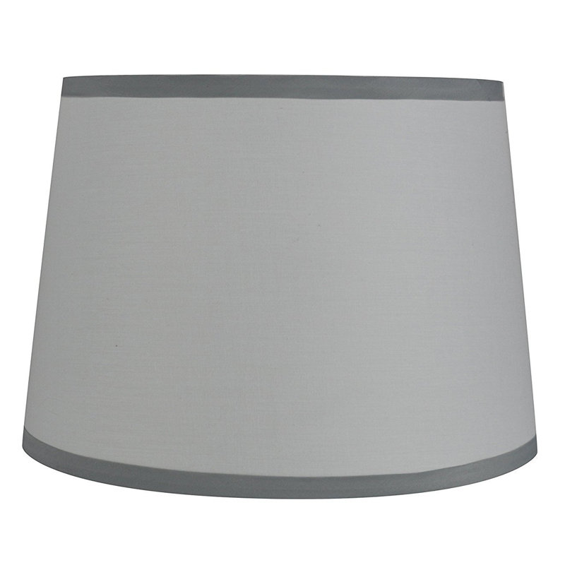 Abat-jour cylindrique en coton blanc cassé, H 10 po x l 14 po x P 14 po