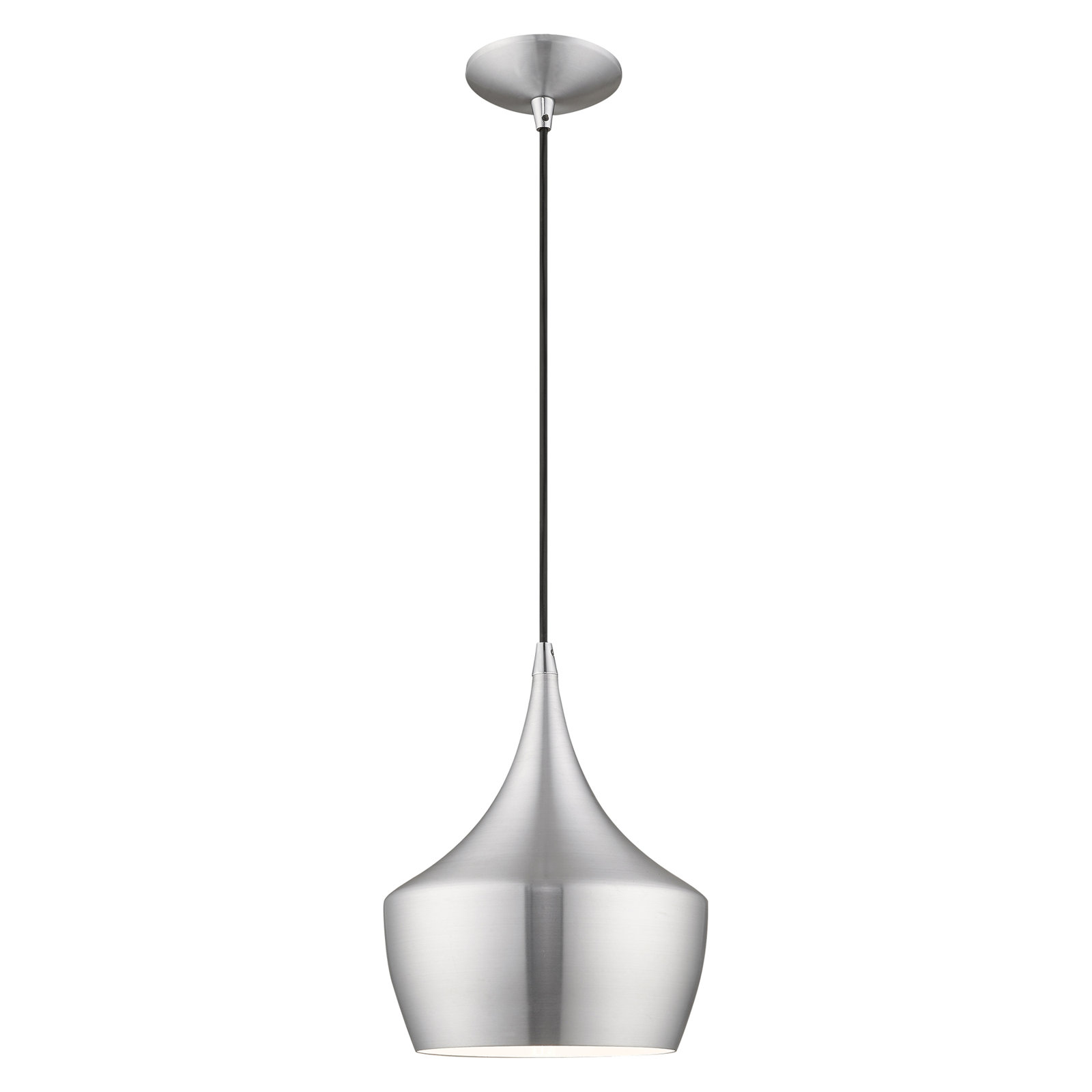 Schultz Dimmable Teardrop Single Light Pendant, Brushed Aluminum