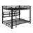 Metal Queen Over Queen Bunk Bed With Storage Cabinets And LED