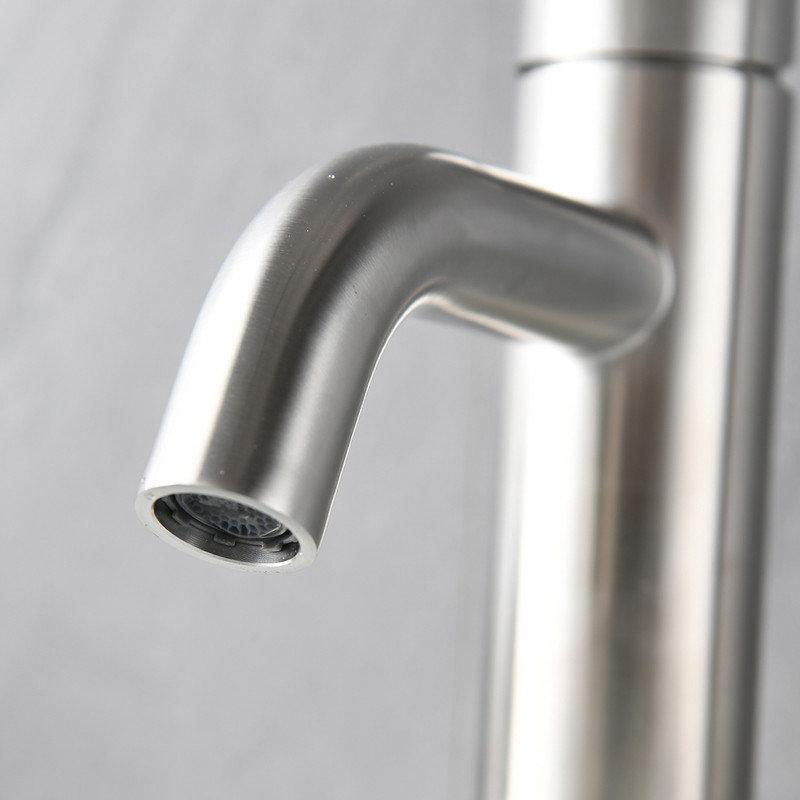 Modern Single-Hole Bathroom Faucet with Waterfall Spout – ADA Compliant, Stainless Steel Construction