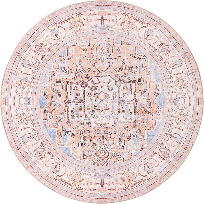 Mcclamma Chenille Oriental Indoor Rug, Round 7'7"