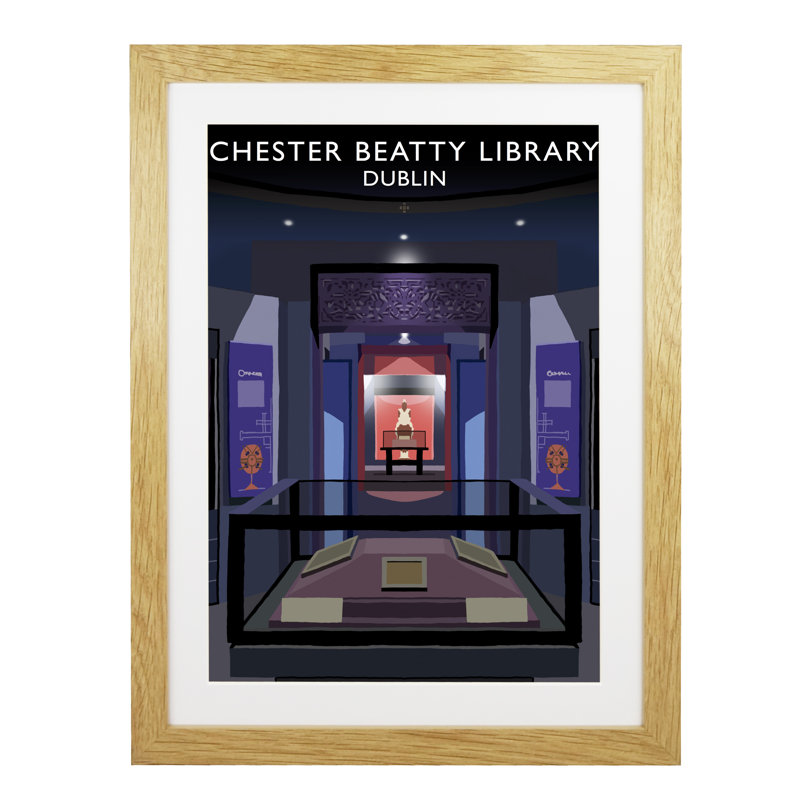 Chester Beatty Library 1 by Richard O'Neil - Print, 54 cm H x 44 cm W x 2.2 cm D, Oak Wood Frame