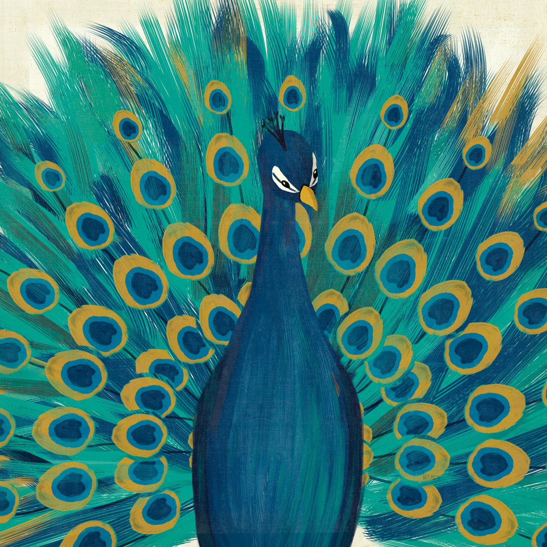 " Proud As A Peacock I " by Veronique Charron Painting Print Bungalow Rose 