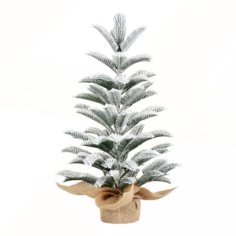 Arbre de Noël 50 cm avec 85 pointes, mini arbre enneigé réaliste pour les petits espaces et les cadeaux des Fêtes