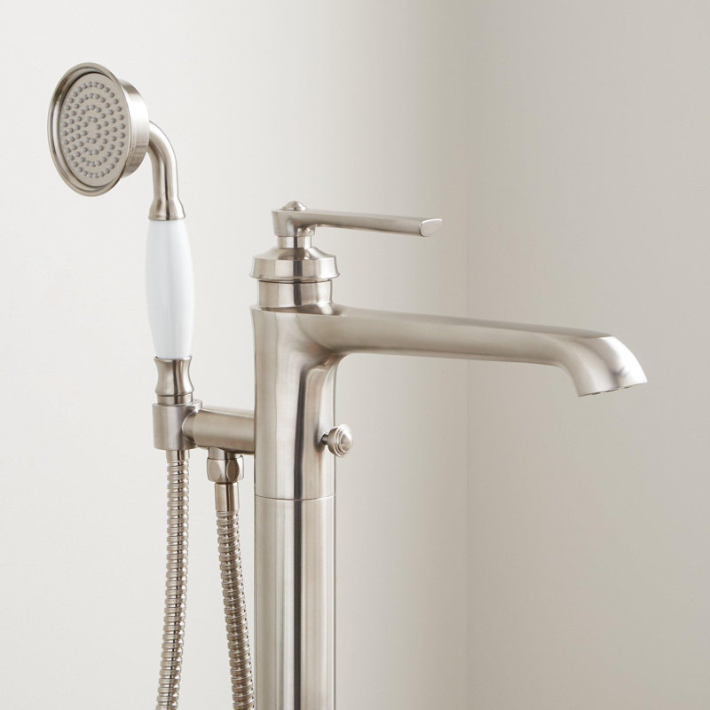 Cooper Freestanding Tub Filler with 1.8 GPM Hand Shower, Brushed Nickel