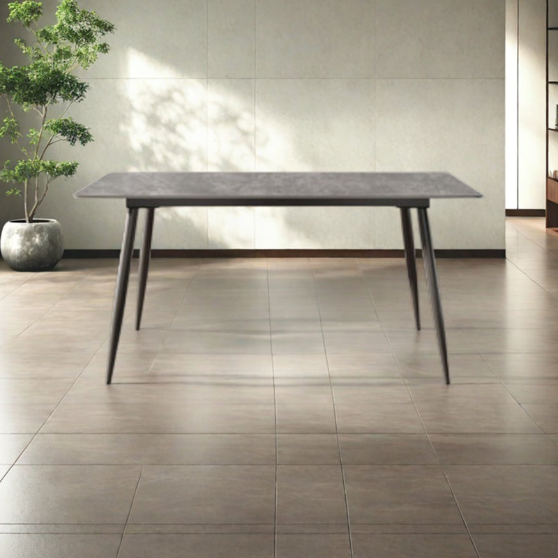 Grey rock plate dining table, 29.52"H x 59.05"L x 31.49"W