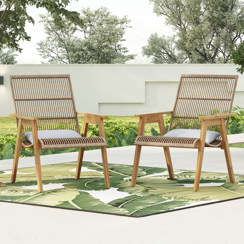 Ensemble de chaises longues en bois d'acacia de qualité supérieure pour la détente en plein air