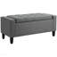 Banc de rangement rembourré en lin, avec plateau relevable / capitonné pour le salon - gris-130176574