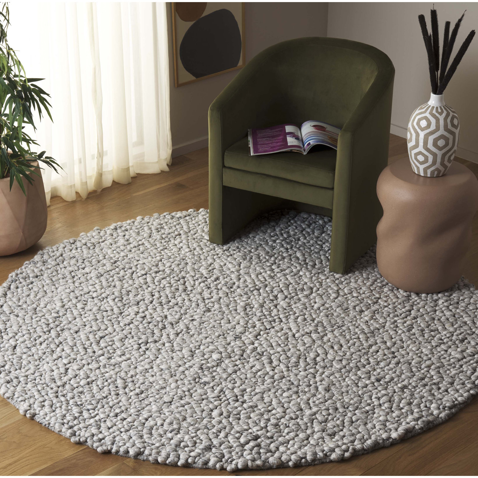 Natura 258 Area Rug In Light Grey, Rectangle 8' x 10'