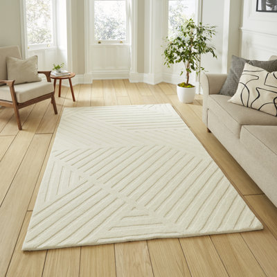 Solid Colour Wool Hand Tufted Area Rug