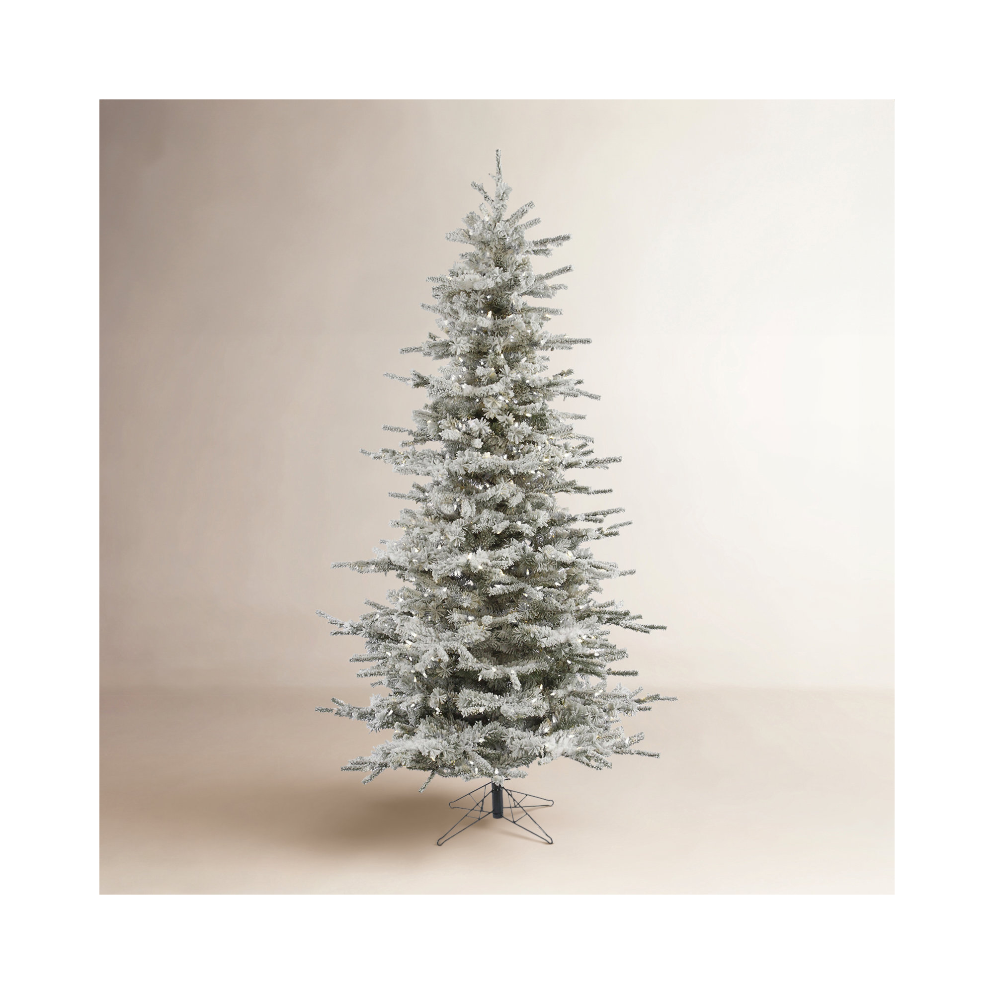 Flocked Slim Fir Artificial Christmas Tree, 6.5' H