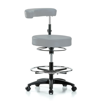 Geloff Adjustable Height Lab Stool with Footrest and Removable Casters/Wheels