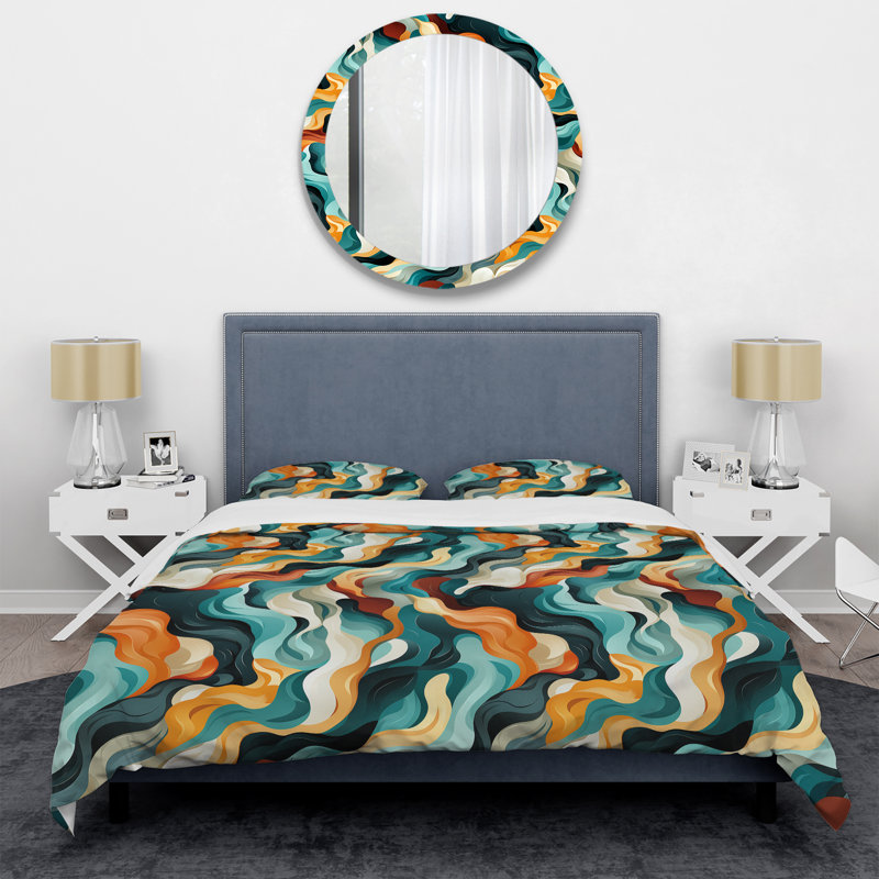 Ensemble de housse de couette Celestial Harmony Cosmic Flow II, Housse de couette pour très grand lit et 2 très