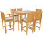 Ensemble bistro rectangulaire en teck pour 6 personnes 55 po