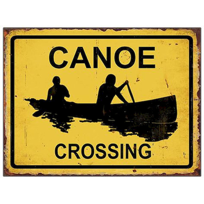 Décoration murale à enseignes en bois pour canoës
