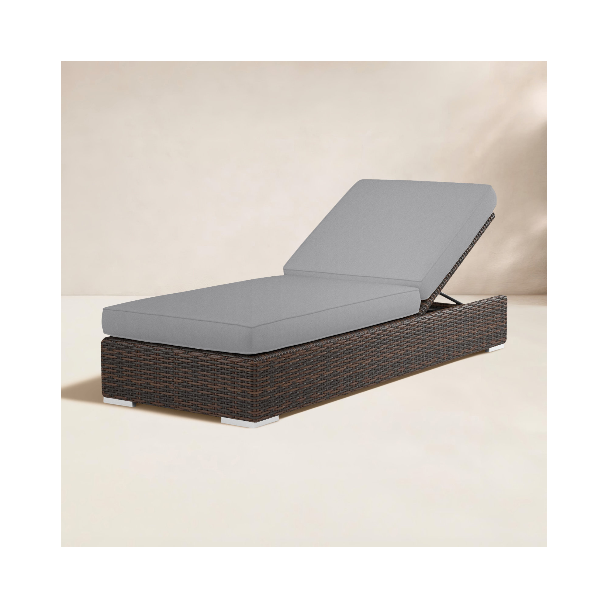78.75'' Outdoor Resin Wicker Chaise Lounge, Canvas Granite Sunbrella® Canvas